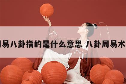周易八卦指的是什么意思 八卦周易术语
