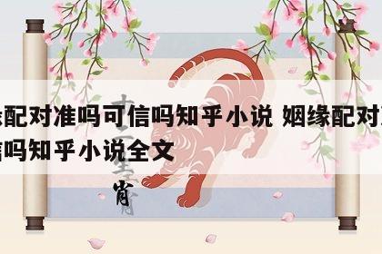 姻缘配对准吗可信吗知乎小说 姻缘配对准吗可信吗知乎小说全文