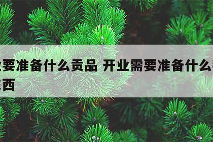 开业要准备什么贡品 开业需要准备什么拜拜的东西