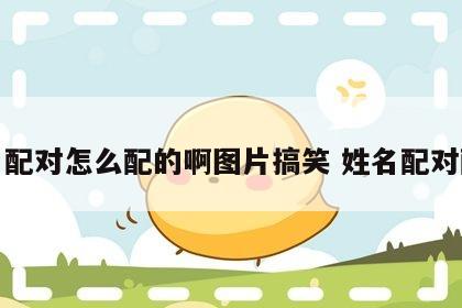 姓名配对怎么配的啊图片搞笑 姓名配对配对