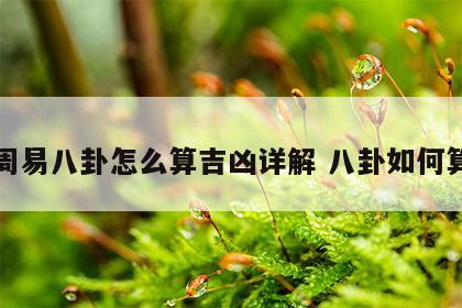 周易八卦怎么算吉凶详解 八卦如何算