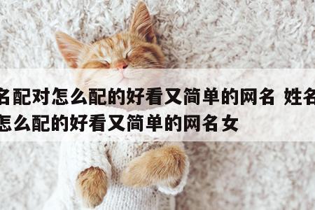 姓名配对怎么配的好看又简单的网名 姓名配对怎么配的好看又简单的网名女