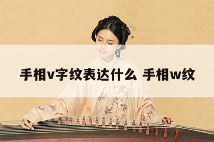 手相v字纹表达什么 手相w纹