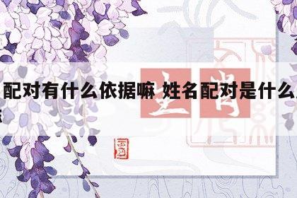 姓名配对有什么依据嘛 姓名配对是什么原理准嘛