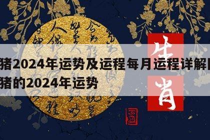 属猪2024年运势及运程每月运程详解图 属猪的2024年运势