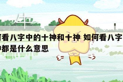 如何看八字中的十神和十神 如何看八字里的十神都是什么意思