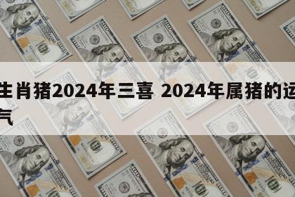 生肖猪2024年三喜 2024年属猪的运气