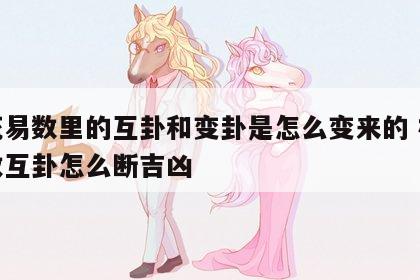 梅花易数里的互卦和变卦是怎么变来的 梅花易数互卦怎么断吉凶