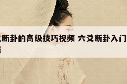 六爻断卦的高级技巧视频 六爻断卦入门基础讲座
