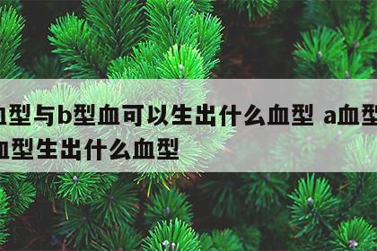 a血型与b型血可以生出什么血型 a血型和b血型生出什么血型