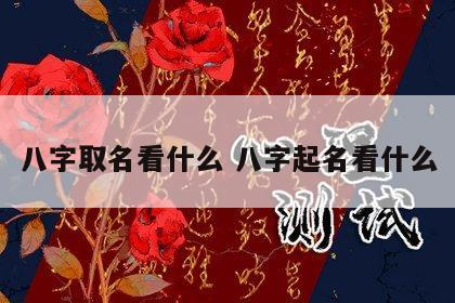 八字取名看什么 八字起名看什么