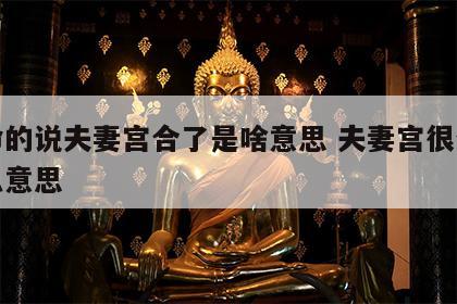 算命的说夫妻宫合了是啥意思 夫妻宫很合是什么意思