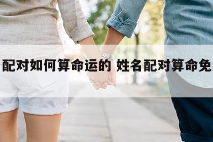 姓名配对如何算命运的 姓名配对算命免费测试