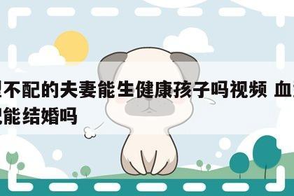 血型不配的夫妻能生健康孩子吗视频 血型不匹配能结婚吗