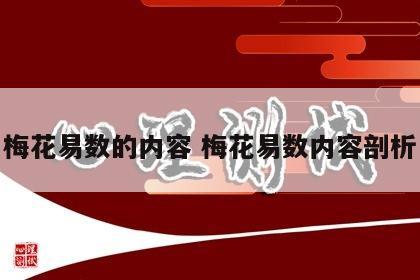 梅花易数的内容 梅花易数内容剖析