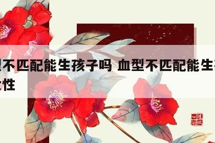 血型不匹配能生孩子吗 血型不匹配能生孩子吗女性