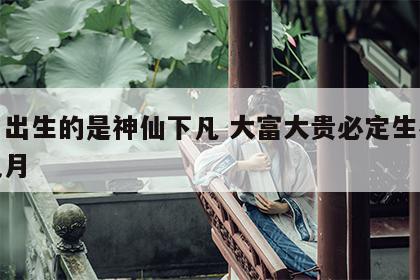 几月出生的是神仙下凡 大富大贵必定生在农历几月