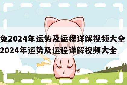 属兔2024年运势及运程详解视频大全 属兔2024年运势及运程详解视频大全