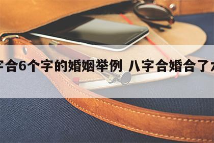 八字合6个字的婚姻举例 八字合婚合了六个字