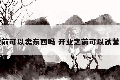 开业前可以卖东西吗 开业之前可以试营业吗