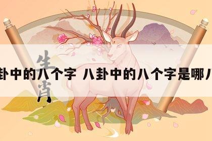 八卦中的八个字 八卦中的八个字是哪八个