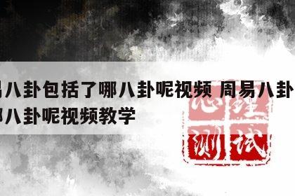 周易八卦包括了哪八卦呢视频 周易八卦包括了哪八卦呢视频教学