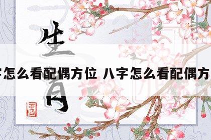 八字怎么看配偶方位 八字怎么看配偶方位图