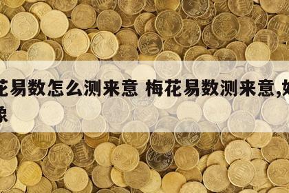 梅花易数怎么测来意 梅花易数测来意,如何定象