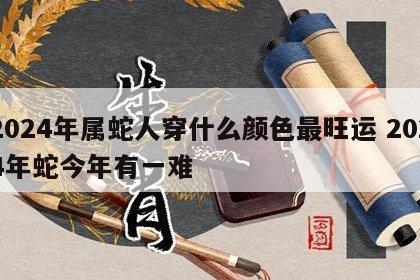 2024年属蛇人穿什么颜色最旺运 2024年蛇今年有一难