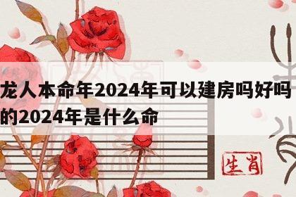属龙人本命年2024年可以建房吗好吗 属龙的2024年是什么命