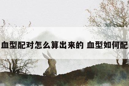 血型配对怎么算出来的 血型如何配