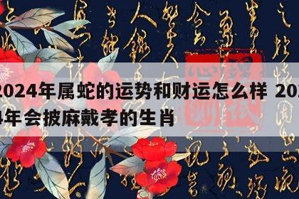 2024年属蛇的运势和财运怎么样 2024年会披麻戴孝的生肖