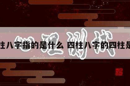四柱八字指的是什么 四柱八字的四柱是指