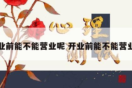 开业前能不能营业呢 开业前能不能营业呢