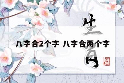 八字合2个字 八字合两个字