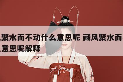 藏风聚水而不动什么意思呢 藏风聚水而不动什么意思呢解释