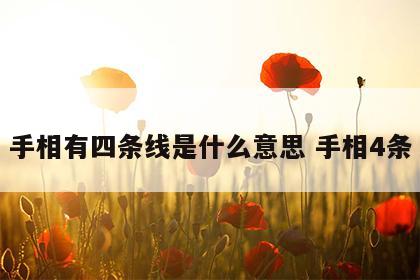 手相有四条线是什么意思 手相4条