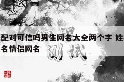 姓名配对可信吗男生网名大全两个字 姓名配对网名情侣网名
