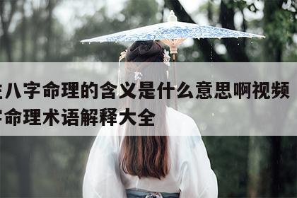 四柱八字命理的含义是什么意思啊视频 四柱八字命理术语解释大全