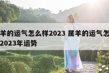 属羊的运气怎么样2023 属羊的运气怎么样2023年运势