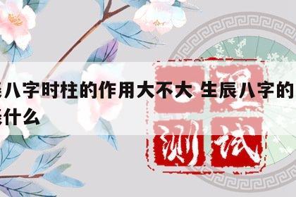 生辰八字时柱的作用大不大 生辰八字的时柱代表什么