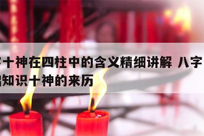 八字十神在四柱中的含义精细讲解 八字八柱基础知识十神的来历
