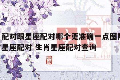 生肖配对跟星座配对哪个更准确一点图片 生肖与星座配对 生肖星座配对查询