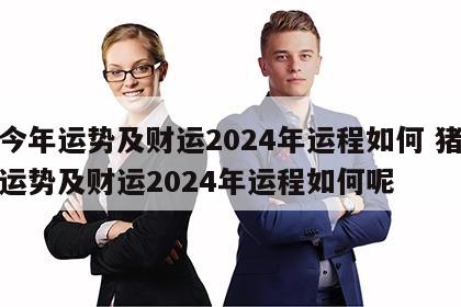 猪今年运势及财运2024年运程如何 猪今年运势及财运2024年运程如何呢