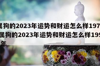 属狗的2023年运势和财运怎么样1970 属狗的2023年运势和财运怎么样1994年