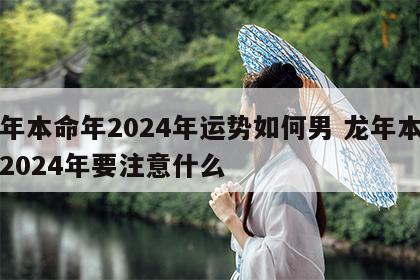 龙年本命年2024年运势如何男 龙年本命年2024年要注意什么