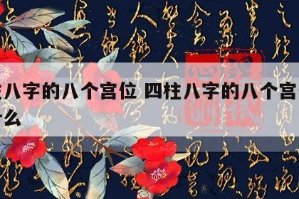 四柱八字的八个宫位 四柱八字的八个宫位代表什么