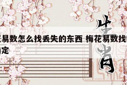 梅花易数怎么找丢失的东西 梅花易数找物如何确定