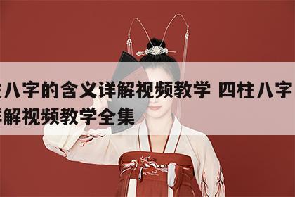 四柱八字的含义详解视频教学 四柱八字的含义详解视频教学全集