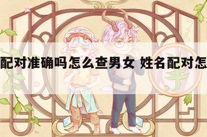 姓名配对准确吗怎么查男女 姓名配对怎么测试